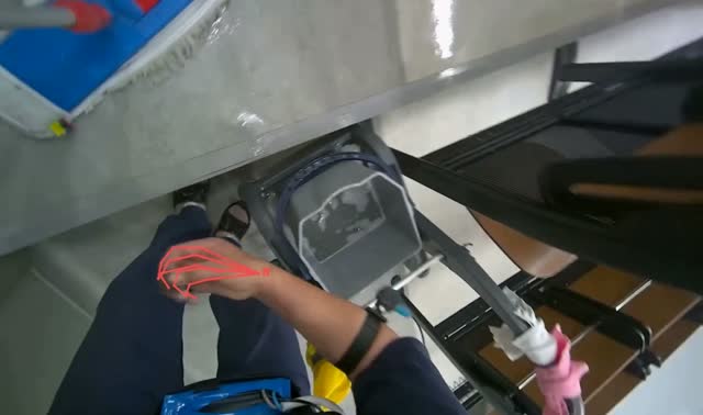 Picking up debris from floor: egocentric robotics sample