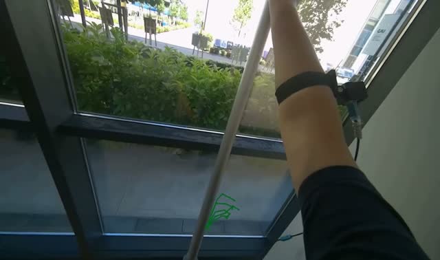 Cleaning glass panels with squeegee: egocentric robotics sample