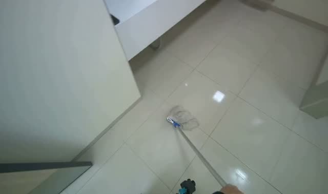 Mopping changing room floor: egocentric robotics sample