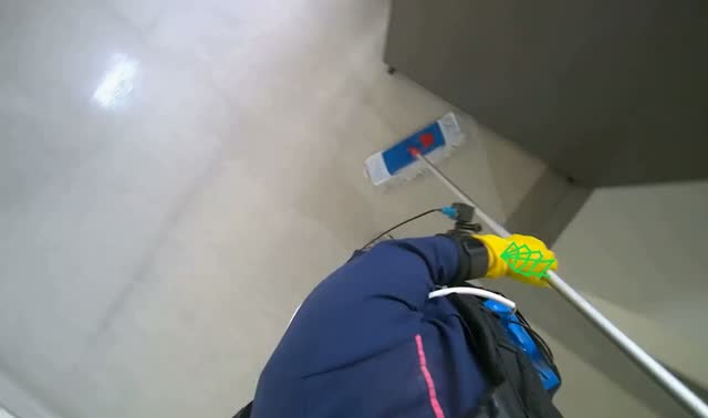 Mopping office wall: egocentric robotics sample
