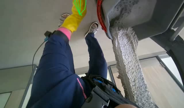 Wringing out mop head: egocentric robotics sample