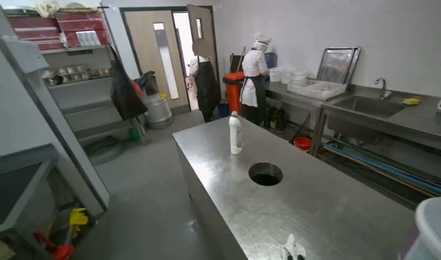 Wiping metal kitchen table: egocentric robotics sample