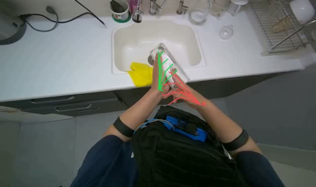Wiping glasses with paper towel: egocentric robotics sample