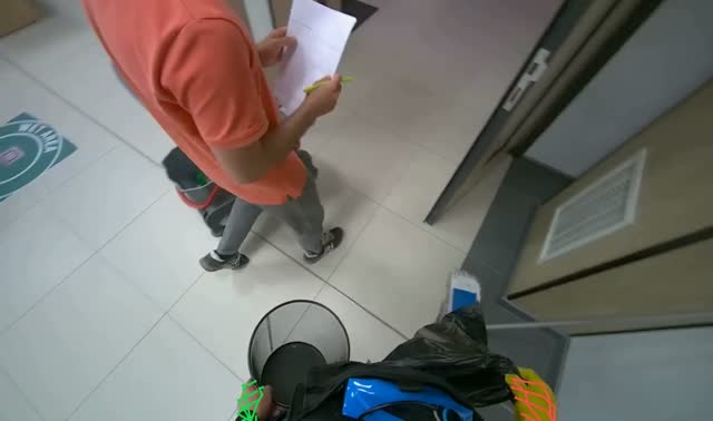 Emptying and sorting trash: egocentric robotics sample