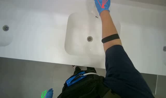 Wiping bathroom surfaces: egocentric robotics sample
