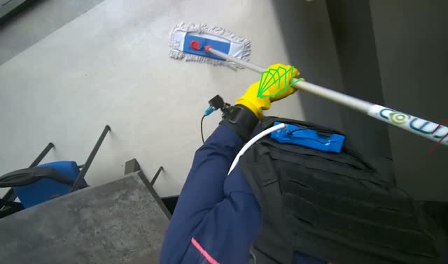 Mopping office floor: egocentric robotics sample
