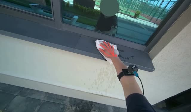 Cleaning window frames and sills: egocentric robotics sample