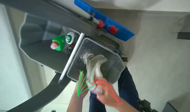 Preparing mop for cleaning: egocentric robotics sample