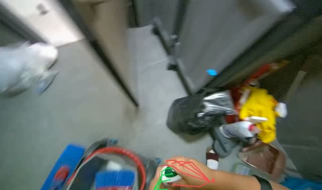 Preparing cleaning solution in cart: egocentric robotics sample